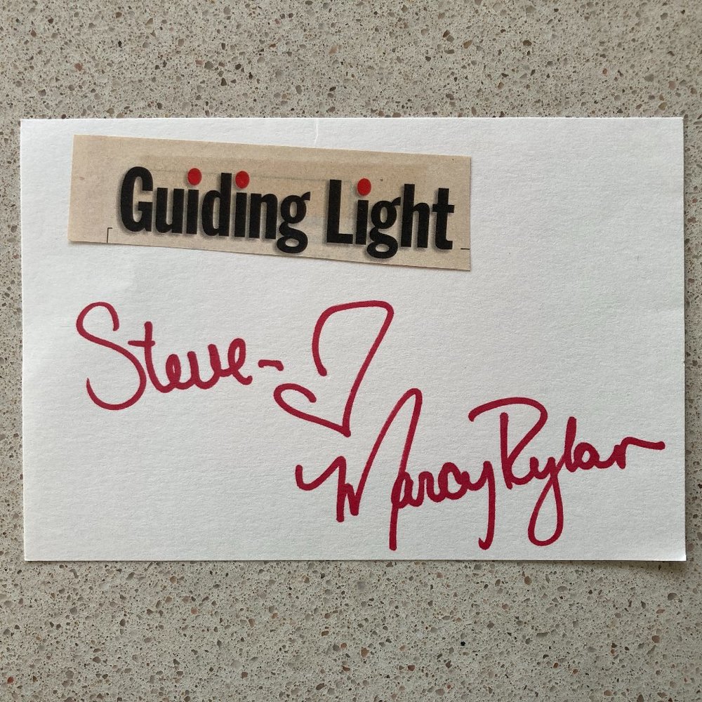 Marcy Rylan Signed Inscrib Index Card 4X6” Guiding Light Young and the Restless